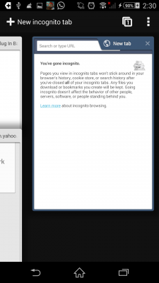 Menggunakan Incognito Mode pada Google Chrome Android